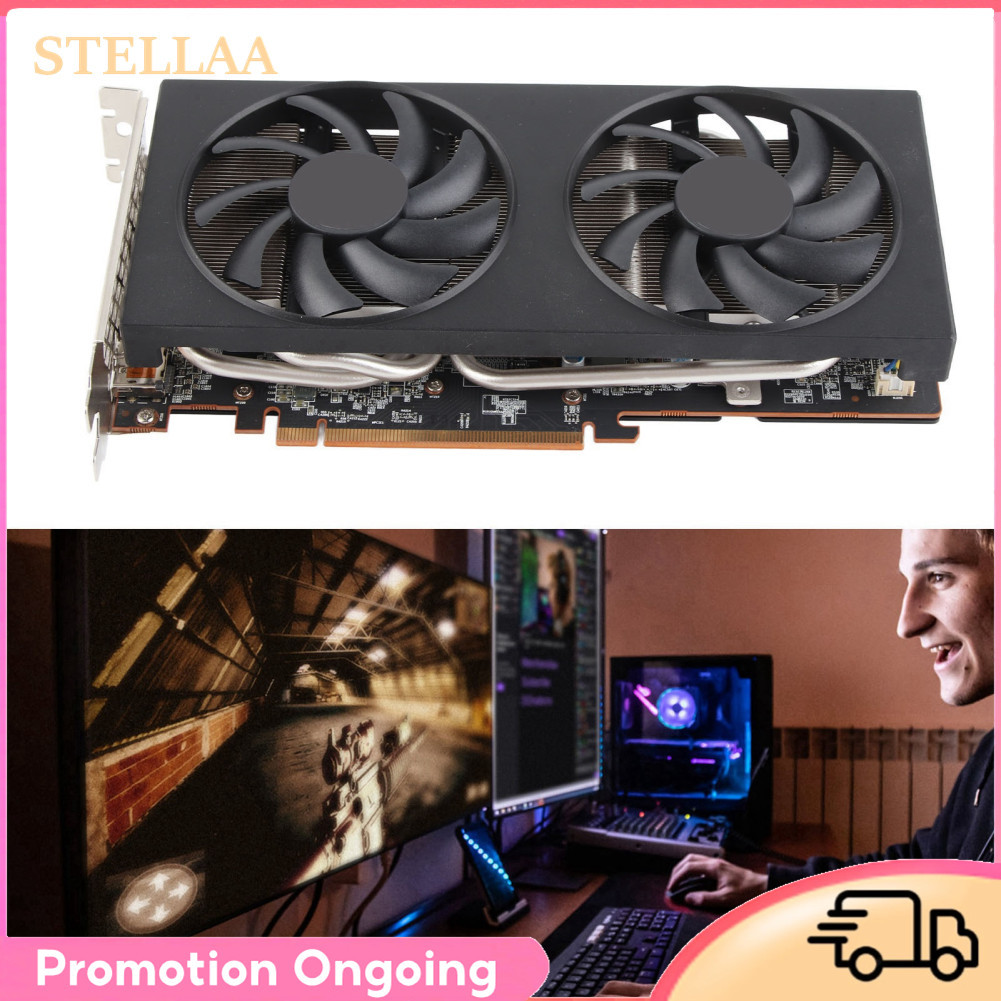 Stellaa Suporte para placa gráfica de jogos Luqeeg HD Interface multimídia RX5700 XT 8GB GDDR6 256Bit 3 DisplayPort