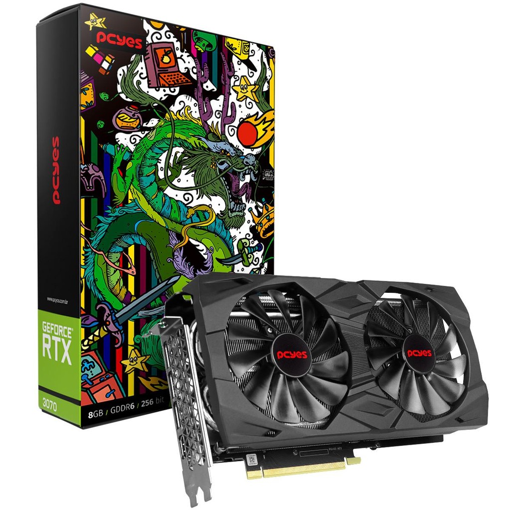 Placa de Vídeo Gpu Rtx 3070 Gaming Pro 8gb Gddr6 256 Bits - Graffiti Series - Prtx3070gp8dr6256