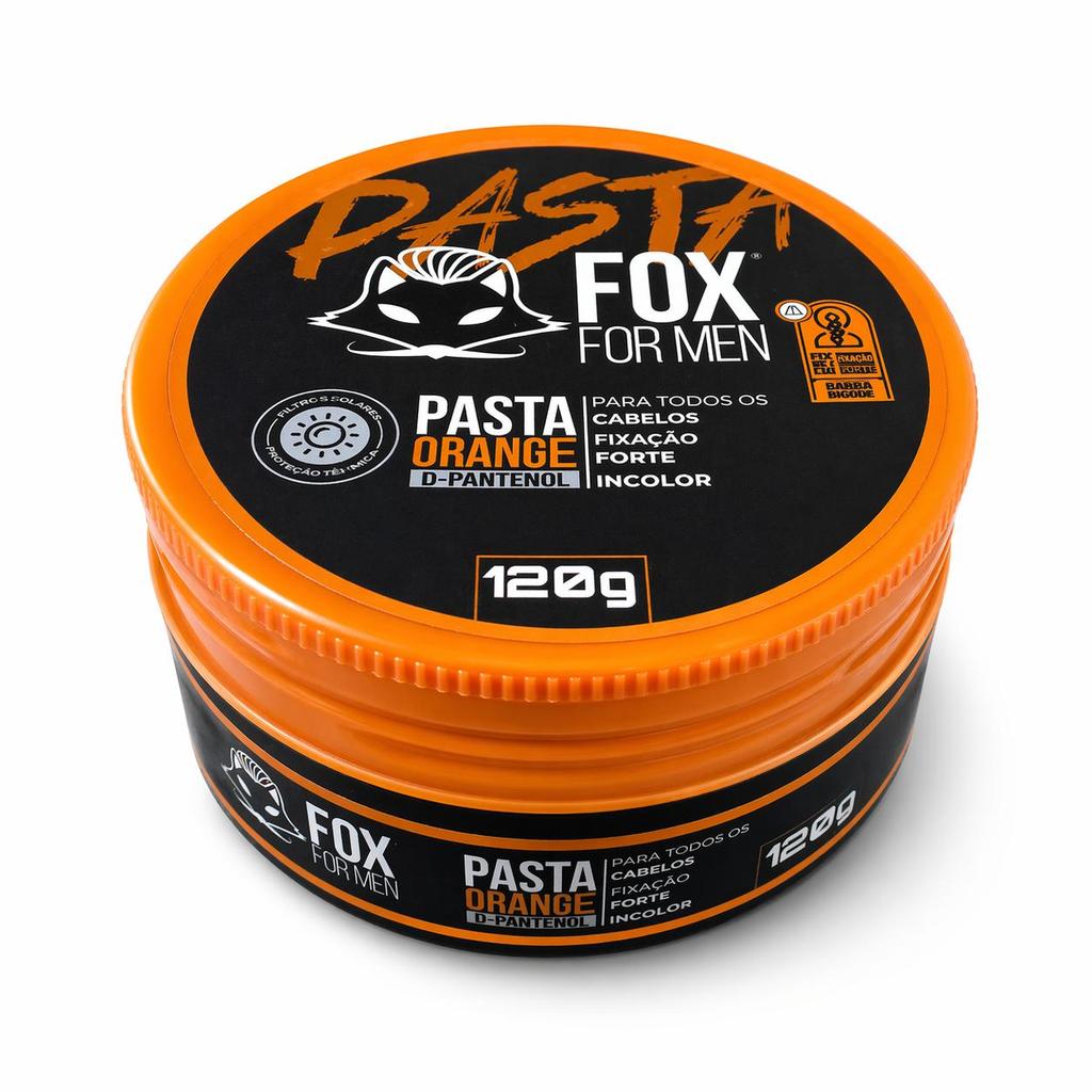 Pasta Modeladora Orange 120g Fox For Men Com D-Pantenol Para Penteado Firme Natural no Dia a Dia