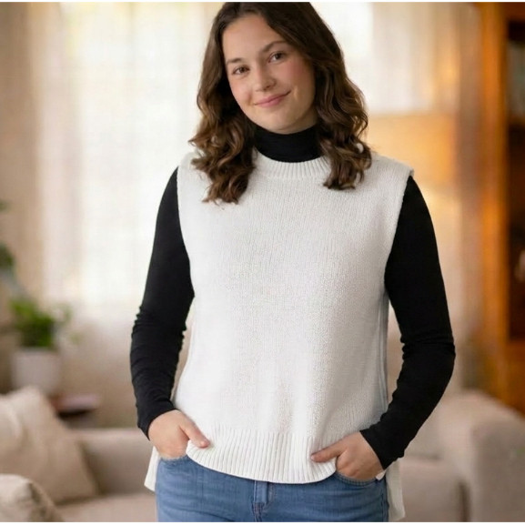 Colete Feminino de Tricot – Textura Lisa| Macio e Versáti