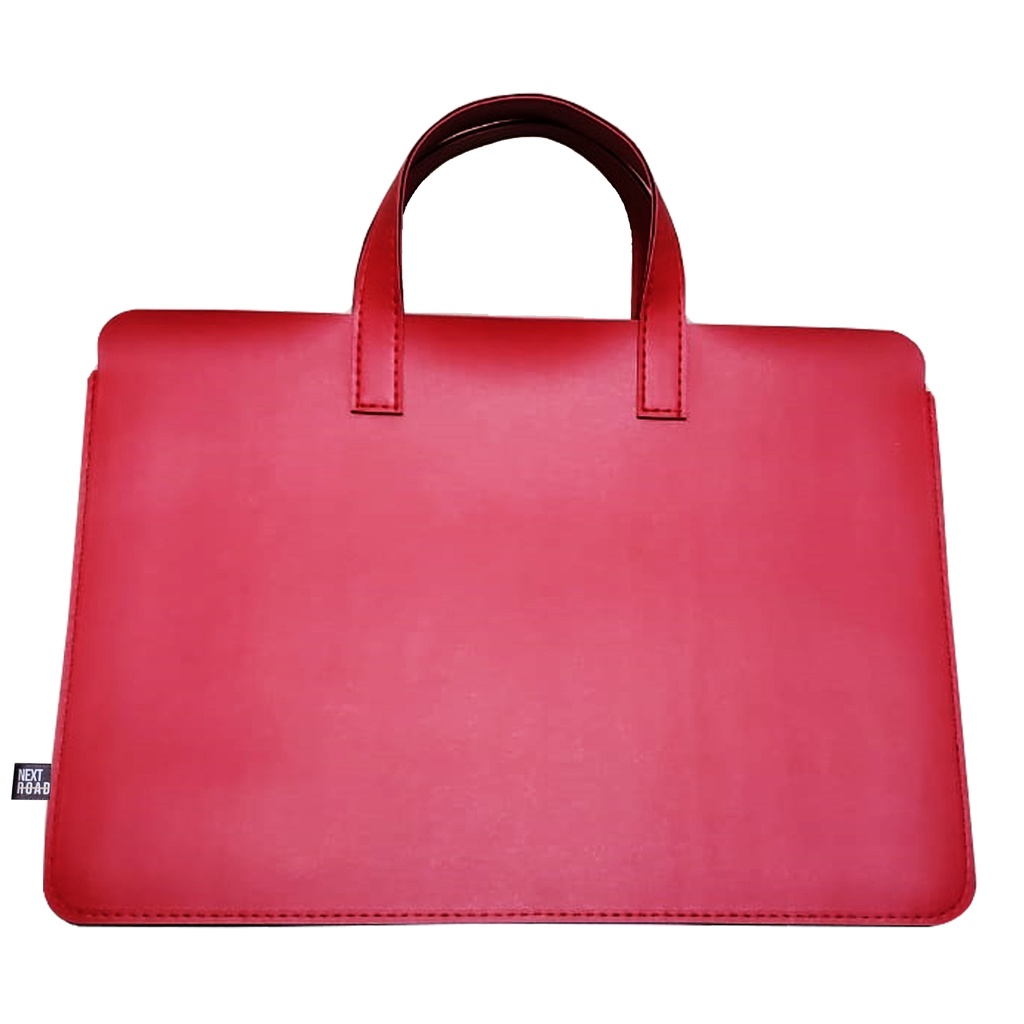 Sacola com Alça Pasta Maleta Para Notebook Couro Vermelho