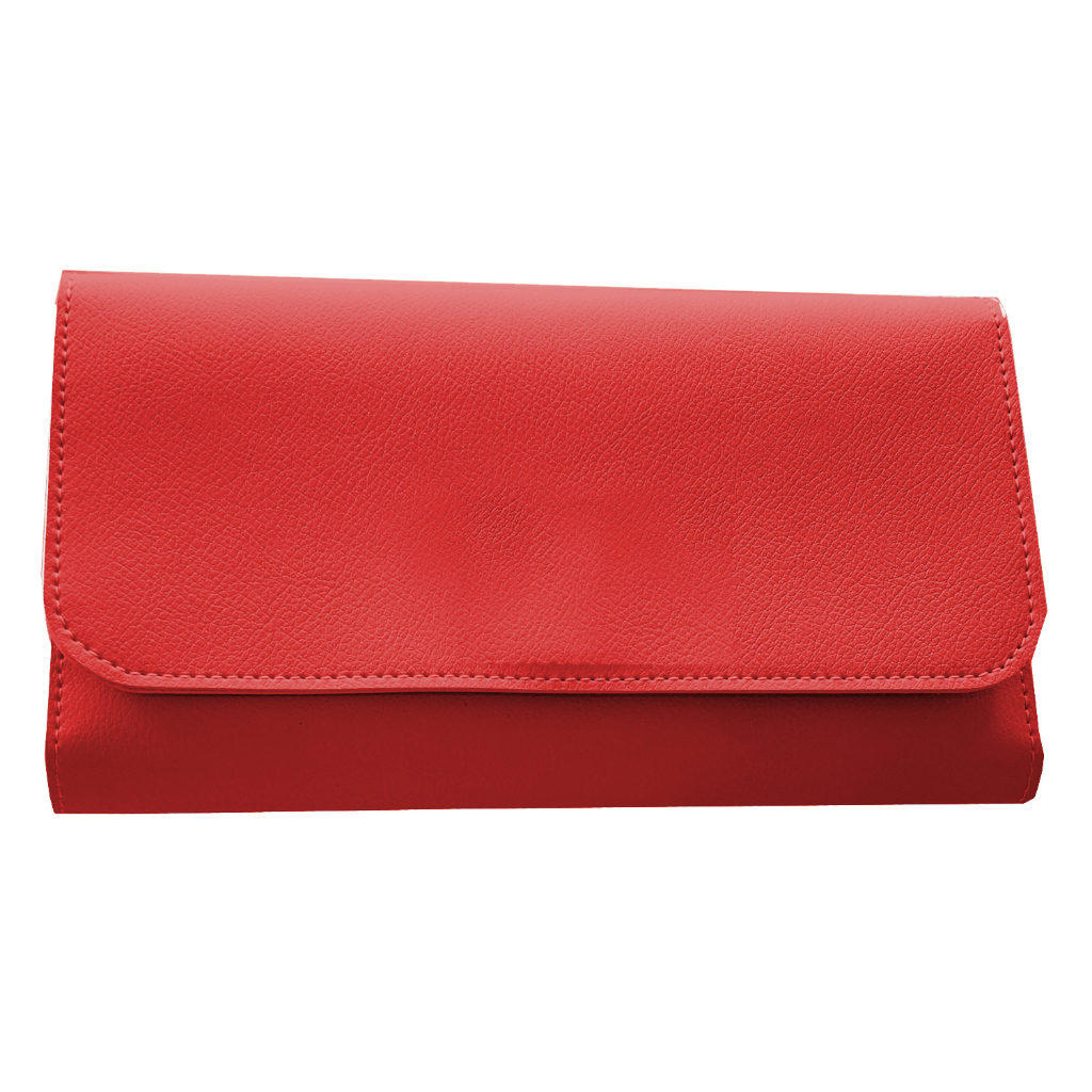 Carteira Feminina Grande de Couro Sintético Vermelho