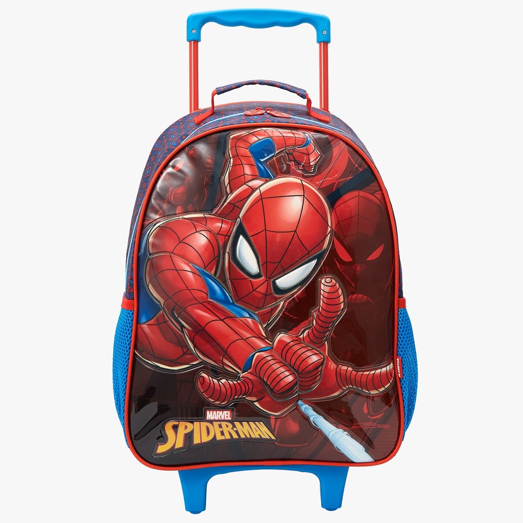 Mochila Escolar Infantil Com Rodinhas 16 Polegadas Homem-Aranha Blue Vermelho 13330