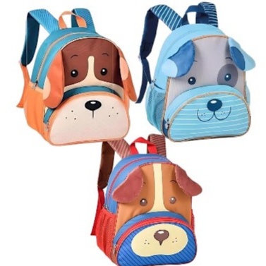 Mochila Infantil Cachorro Azul, Vermelho Animais Skip Zoo Clio Pets Bolsa Escolar Com Alças Creche