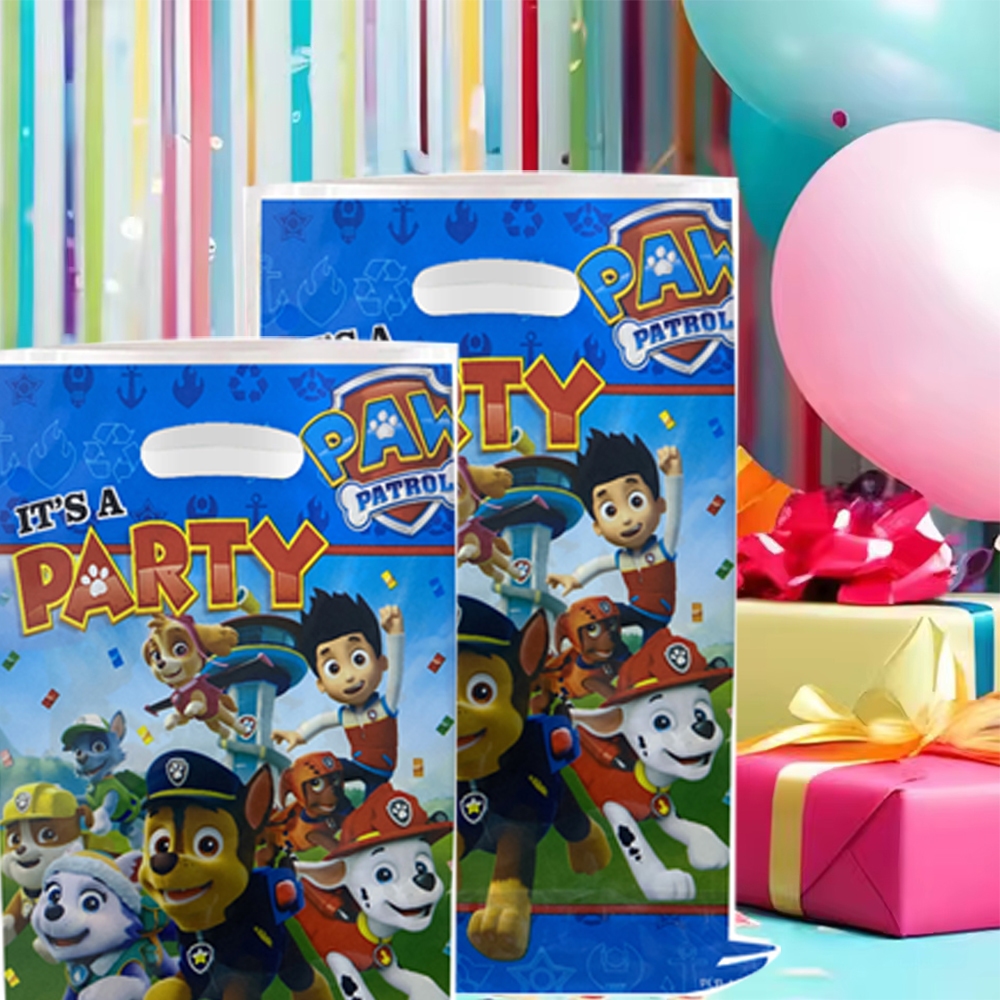 Sacos De Presente Temáticos Da Equipe De Resgate De Cães Crianças Festa De Aniversário Favor Goodie Tratar Plástico Port