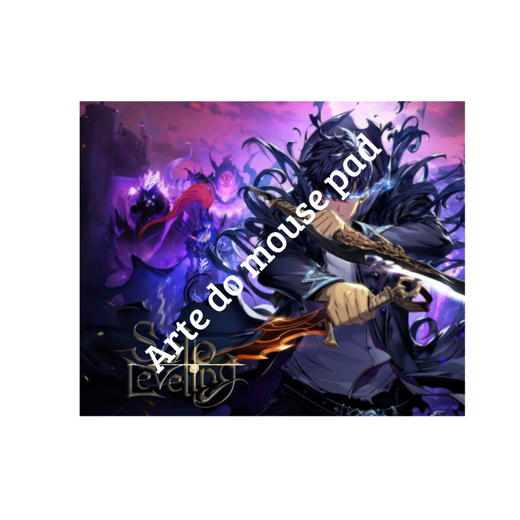 Mouse Pad Solo Leveling Personalizado Nome Sung Jin-Woo Shadow Monarch Anime Gamer Otaku PC