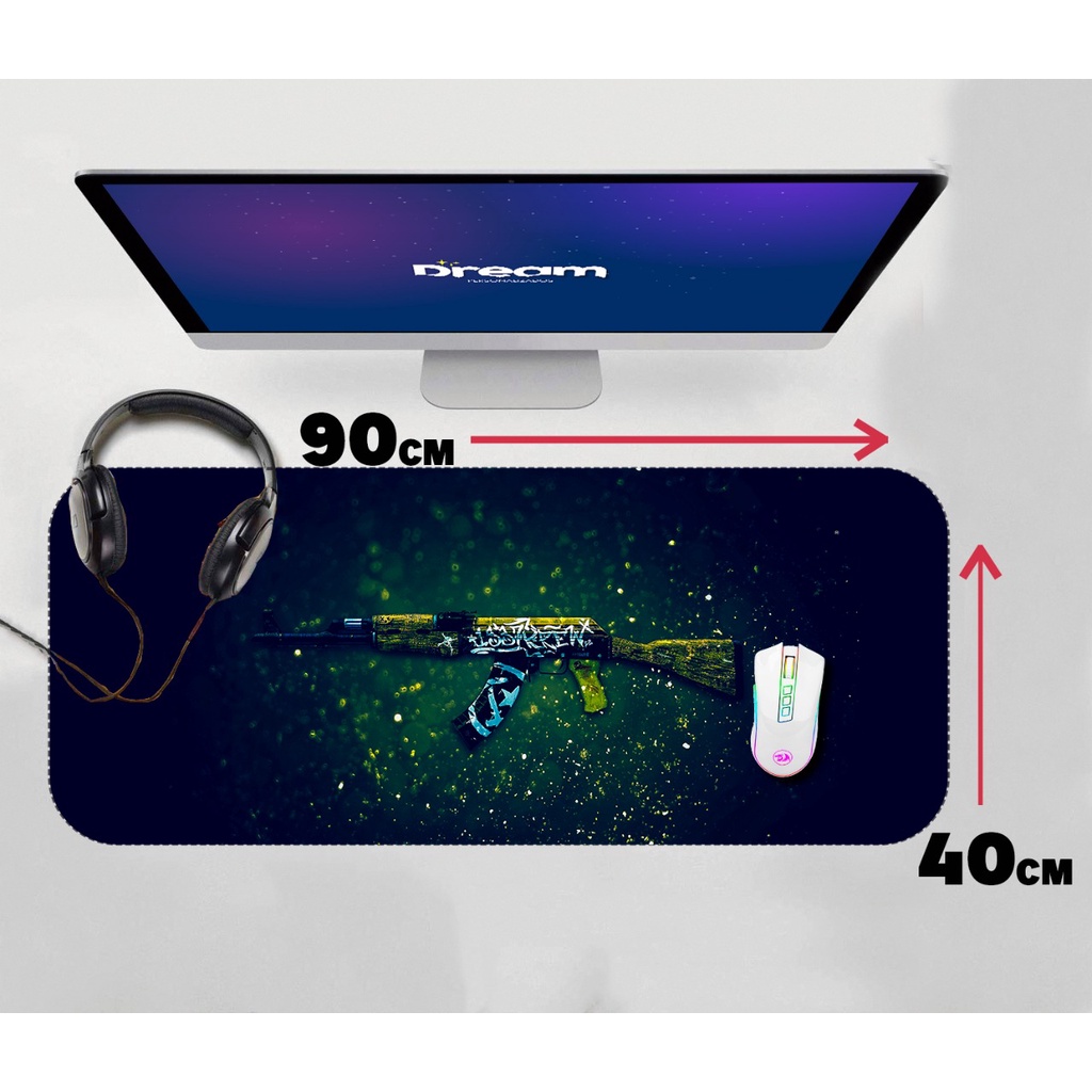 Mouse Pad Gamer CS GO Counter Strike Grande 90x40 Personalizado ak47