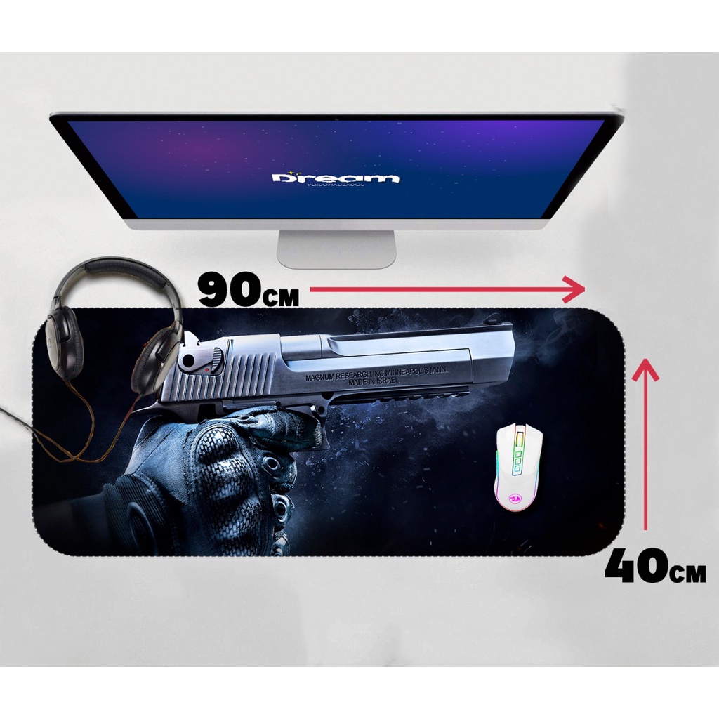Mouse Pad Gamer CS GO Counter Strike Grande 90x40 Personalizado desert eagle deagle
