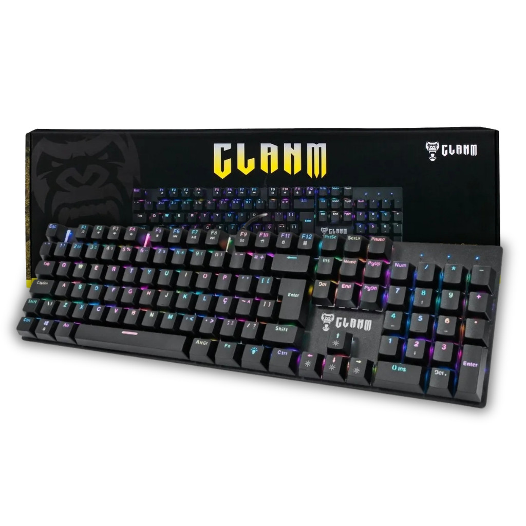 Teclado Gamer Mecânico King Rgb Switch Red Hot Swap ABNT-2 Clanm
