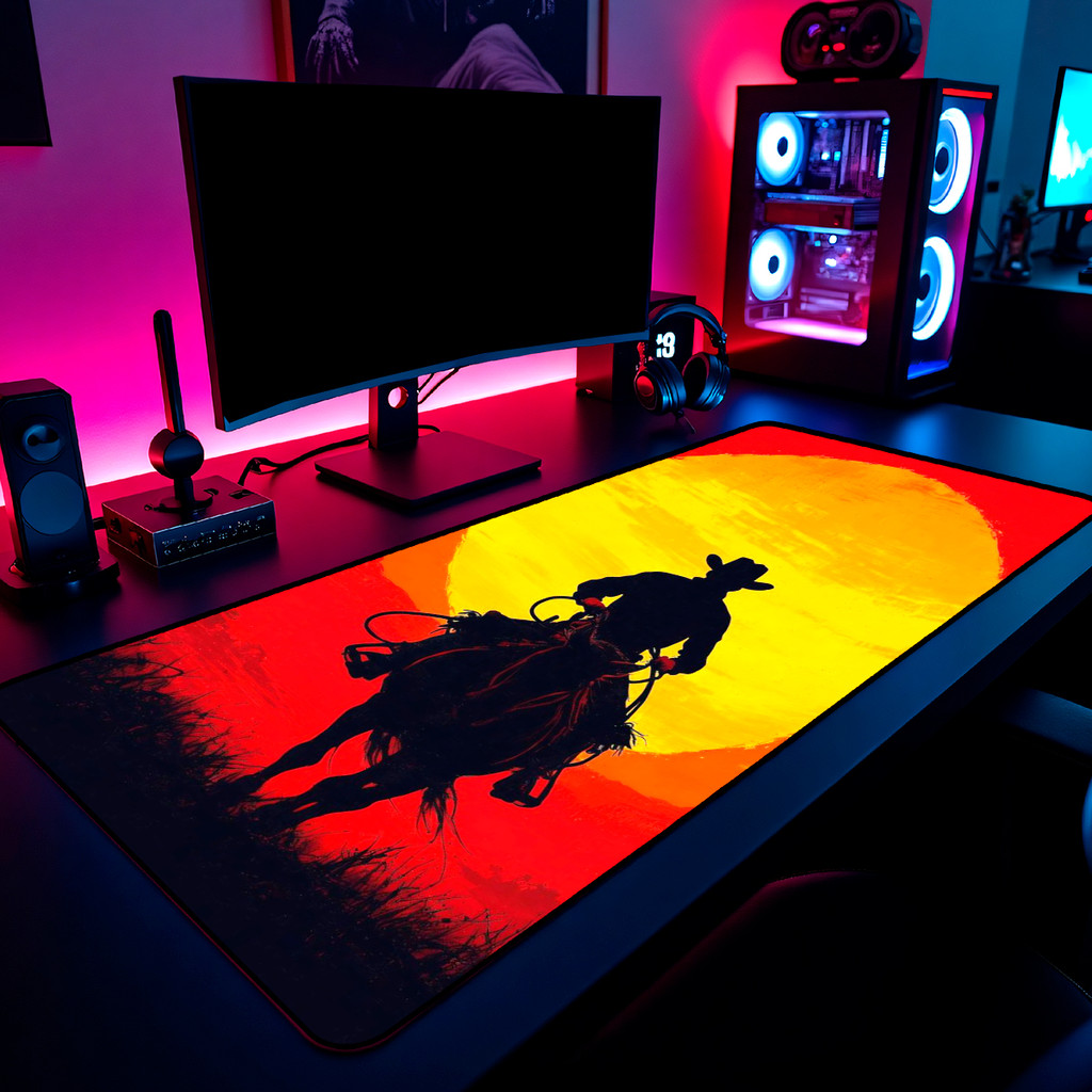 Mouse Pad Red Dead Redemption Gamer 65x30cm / 80x40cm / 90x50cm / 120x60cm Borda Costurada