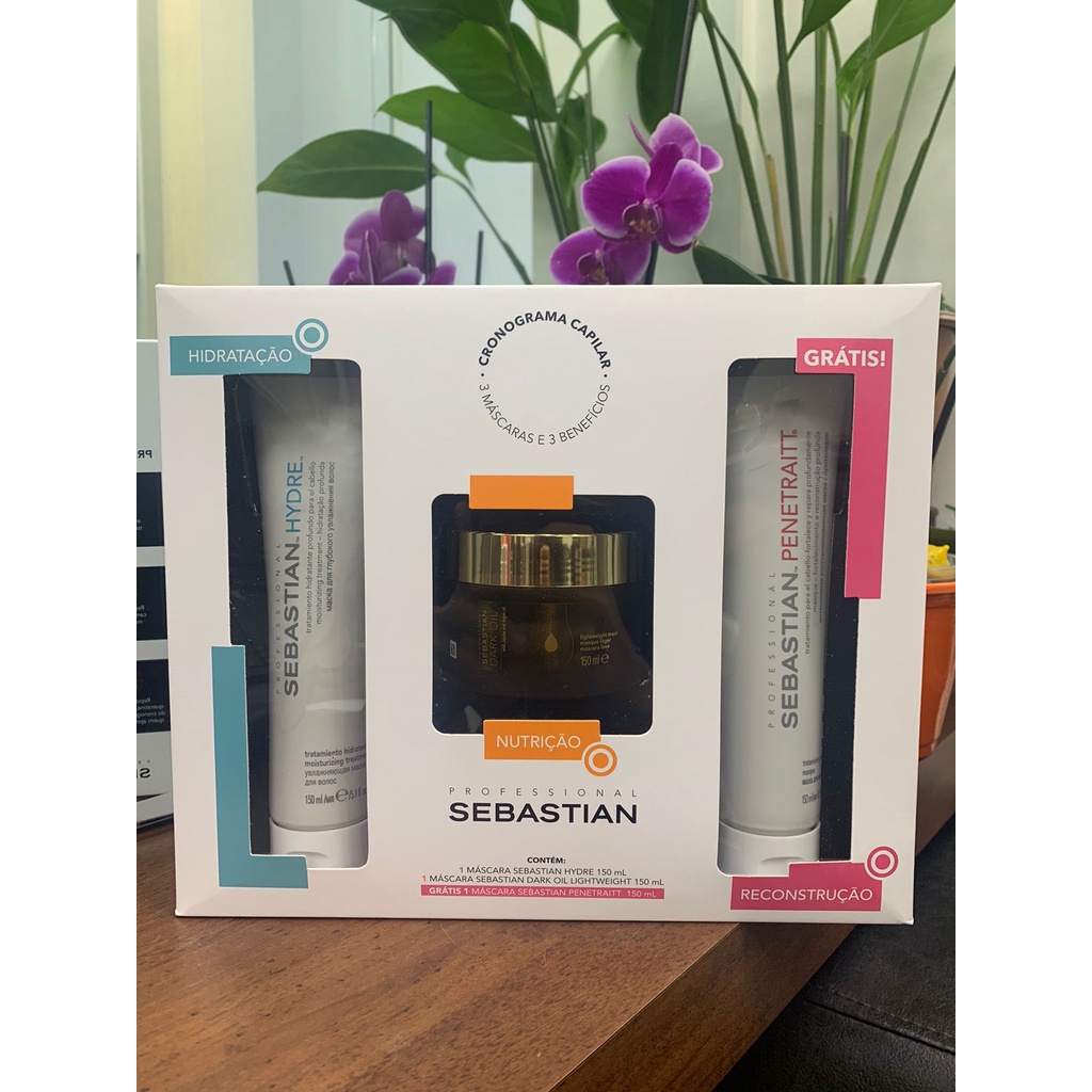Kit Sebastian Professional Máscara Hydre 150mL + Máscara Dark Oil 150mL + Máscara Penetraitt 150mL