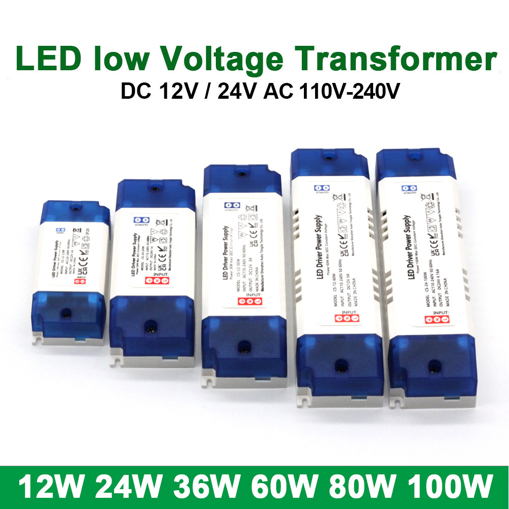 12W-100W Ultra Thin LED Power Transformer for LED Strip Cabinet Light Lamp