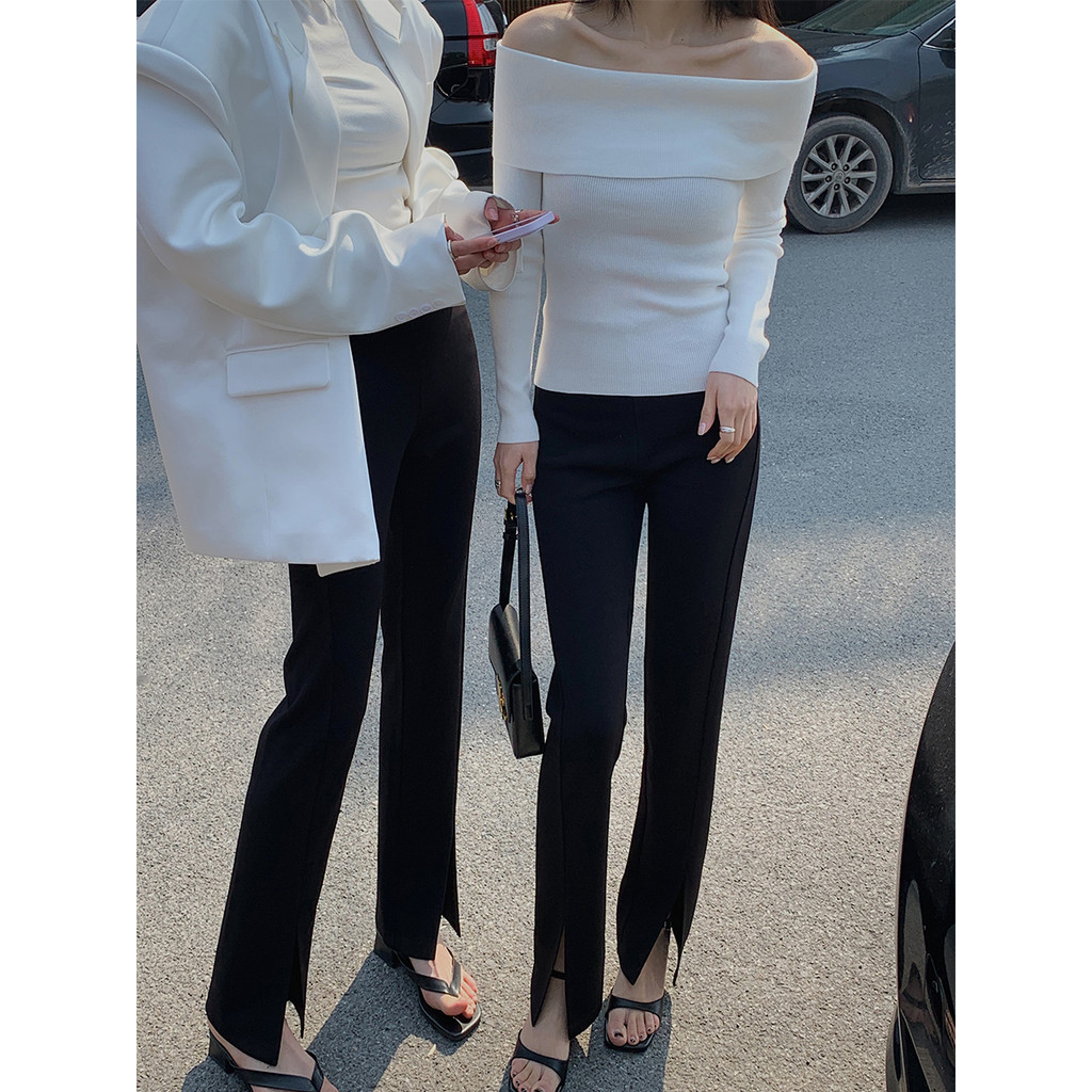 Du Xiaozhai camélia preto cigarro calças pequenas calças pretas femininas 2026 novo estilo primavera outono estilo divis