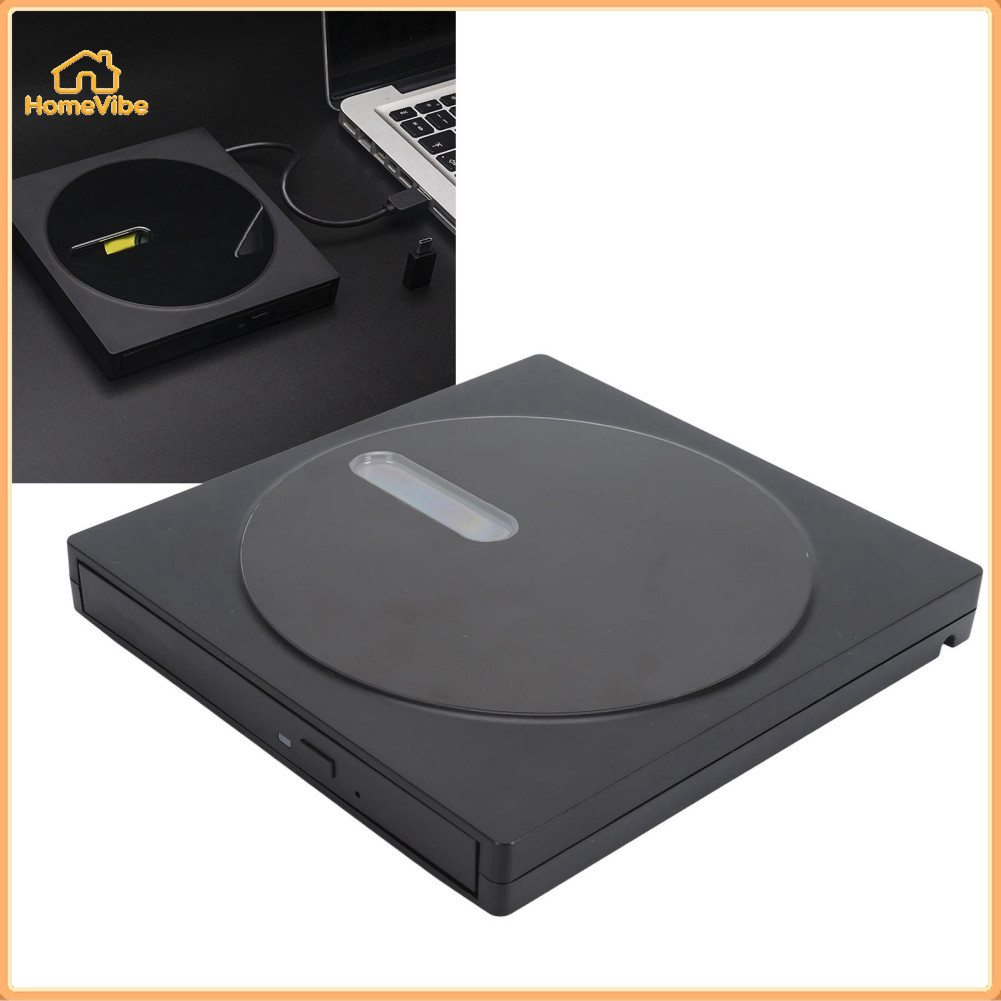 HomeVibe Unidade de CD DVD externa para laptop com portas USB 3.0 tipo C Gravador de gravador portátil ultrafino Linux