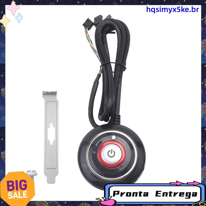 Botão Interruptor De Computador De Mesa Com Portas USB Duplas E Externo De Áudio Para PC Cabo De 165 Cm