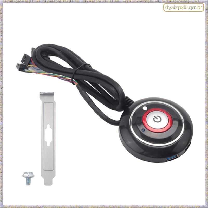 [Fsp] Botão Interruptor De Computador Desktop Com Portas USB Duplas E Externo De Áudio PC Cabo De 165 Cm