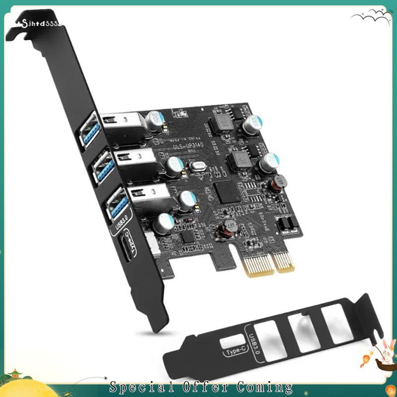 Adaptador De Placa De Expansão De Porta De Computador 3 Portas + Tipo C PCIE Para USB 3.0 Sem Energia Externa