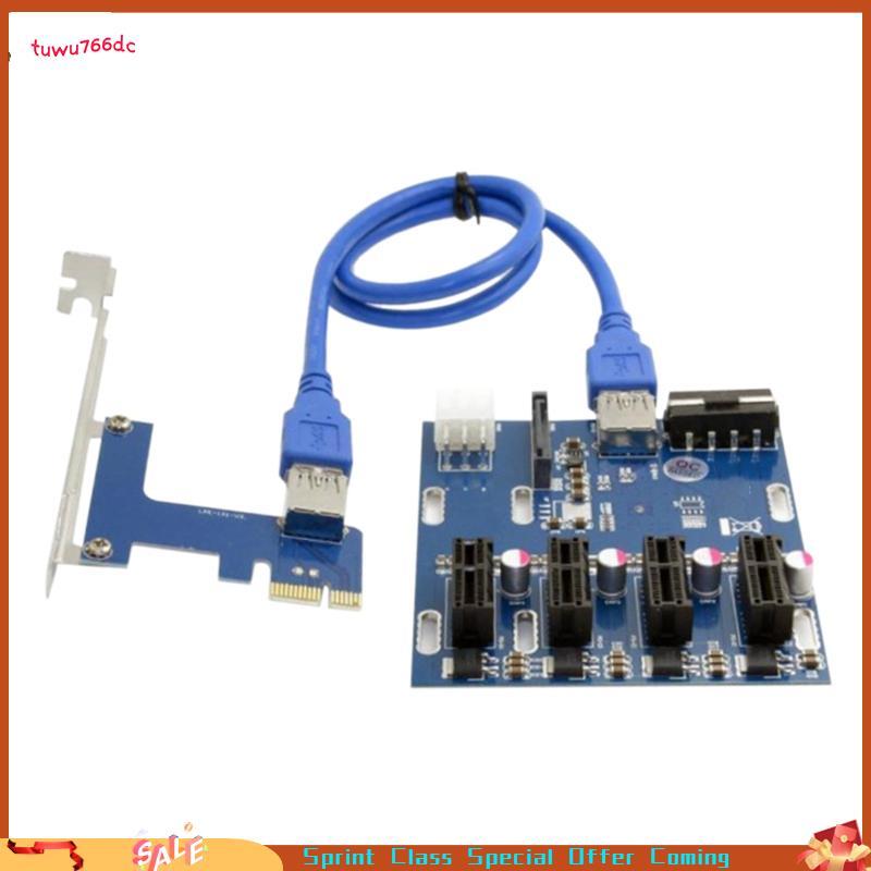 [Entrega Rápida BR] Placa Adicional PCI-E 1 A 4 Express Riser Card Mini ITX Para Externo 4 Slot Adaptador PCIe Porta Mul