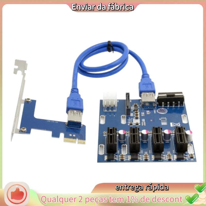 Adicionar Cartão PCI-E 1 A 4 Express Riser Mini ITX Para Externo 4 Slot Adaptador PCIe Porta Multiplicador
