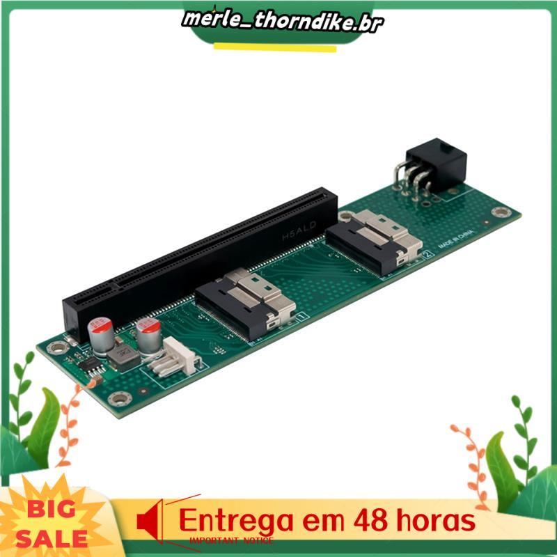 Para Expansão Externa GPU Única PCIe 5.0 X16 Porta Dupla SlimSAS SFF-8654 Placa Adaptadora DC-Fonte De Alimentação Step-
