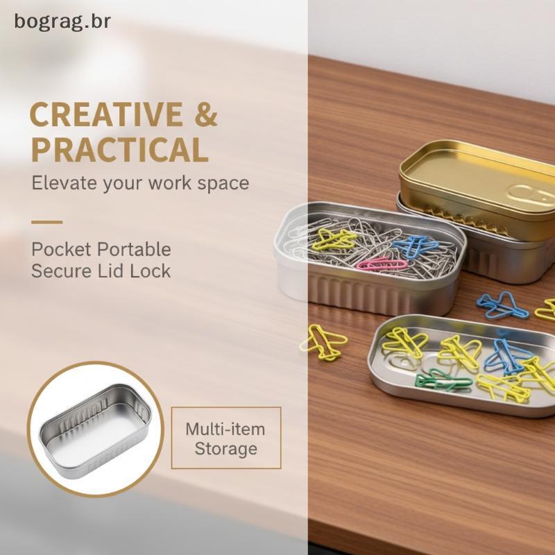 bograg Sardinha Vintage Em Forma De Caixa De Armazenamento Tampa Selada Portátil Mini Suporte Para Contas Artesanais De