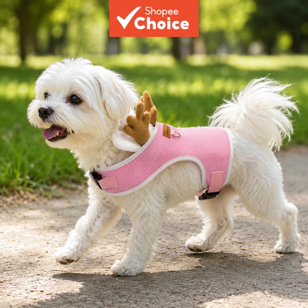 Deer Antler Dog Harness Colete Ajustável Respirável Para Cães Pequenos
