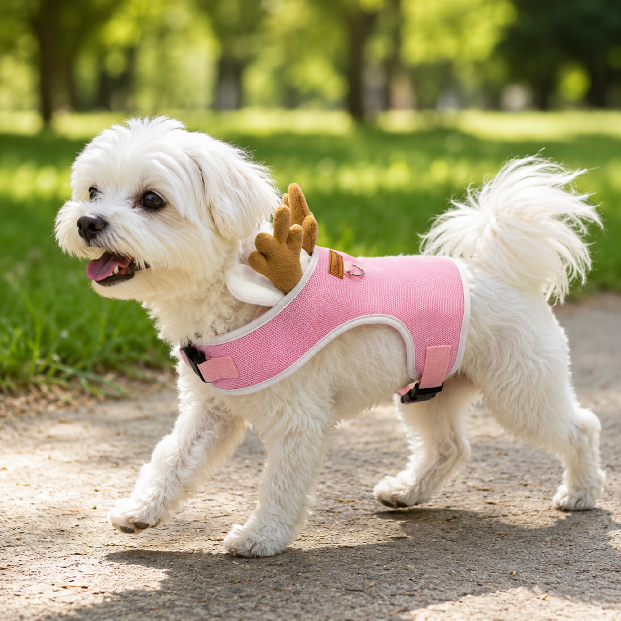 Deer Antler Dog Harness Colete Ajustável Respirável Para Cães Pequenos