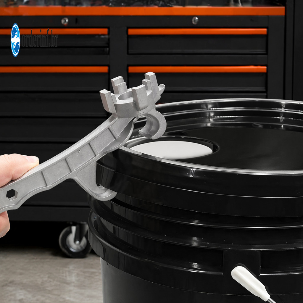 Reinforced Aluminum Wrench Drum Alloy 7-in-1 Barrel Bucket Opener – Multi-function 5-55 Gallon Paint Lid Remover for H