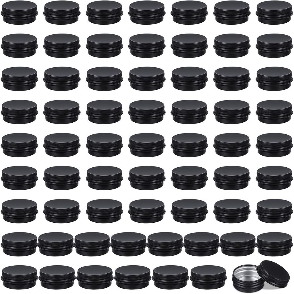 64 Pack Salve Tins with Lids 0.5 oz Containers with Lids Round Lip Balm Tin Aluminum Cosmetic Sample Container Small Met