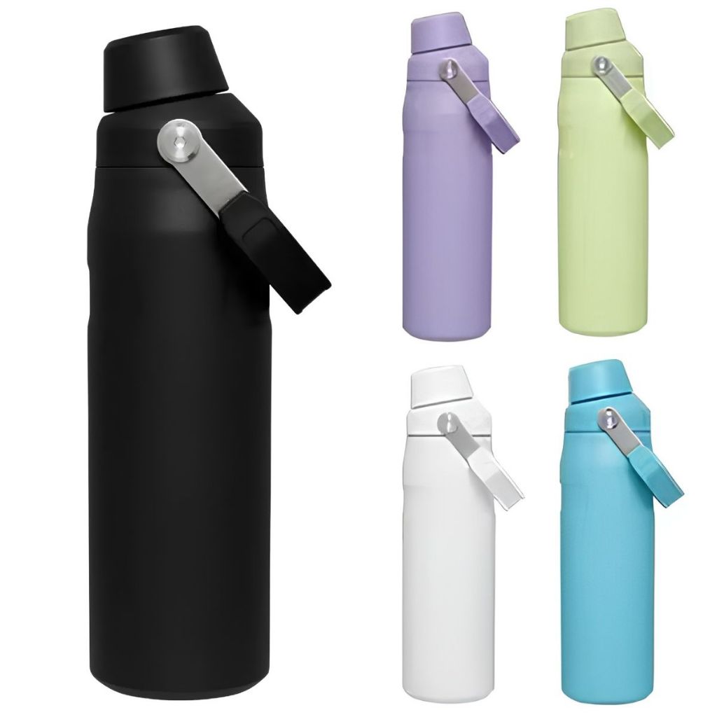 Garrafa Térmica 750ml Aço Inox Parede Dupla Mantém Quente e Frio Várias Cores Preto Branco Laranja