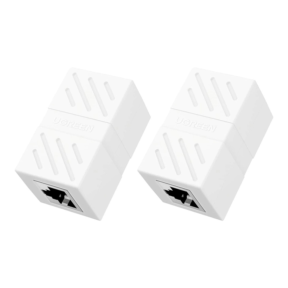 Adaptador Rj45 Ugreen p/Cabo de Internet 1000Mbps Branco 2 Unidades