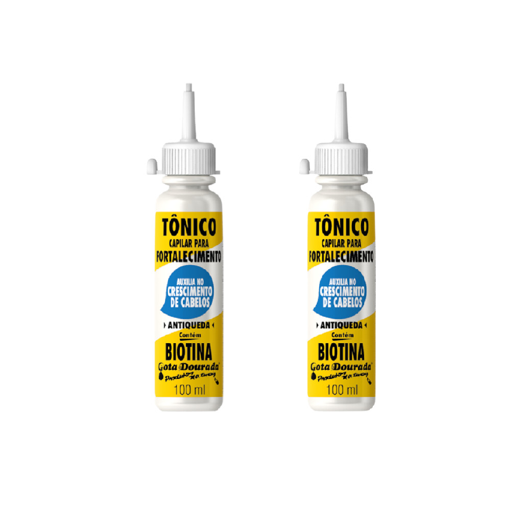 2 Tônicos Capilar Gota Dourada Fortalecimento Biotina 100ml