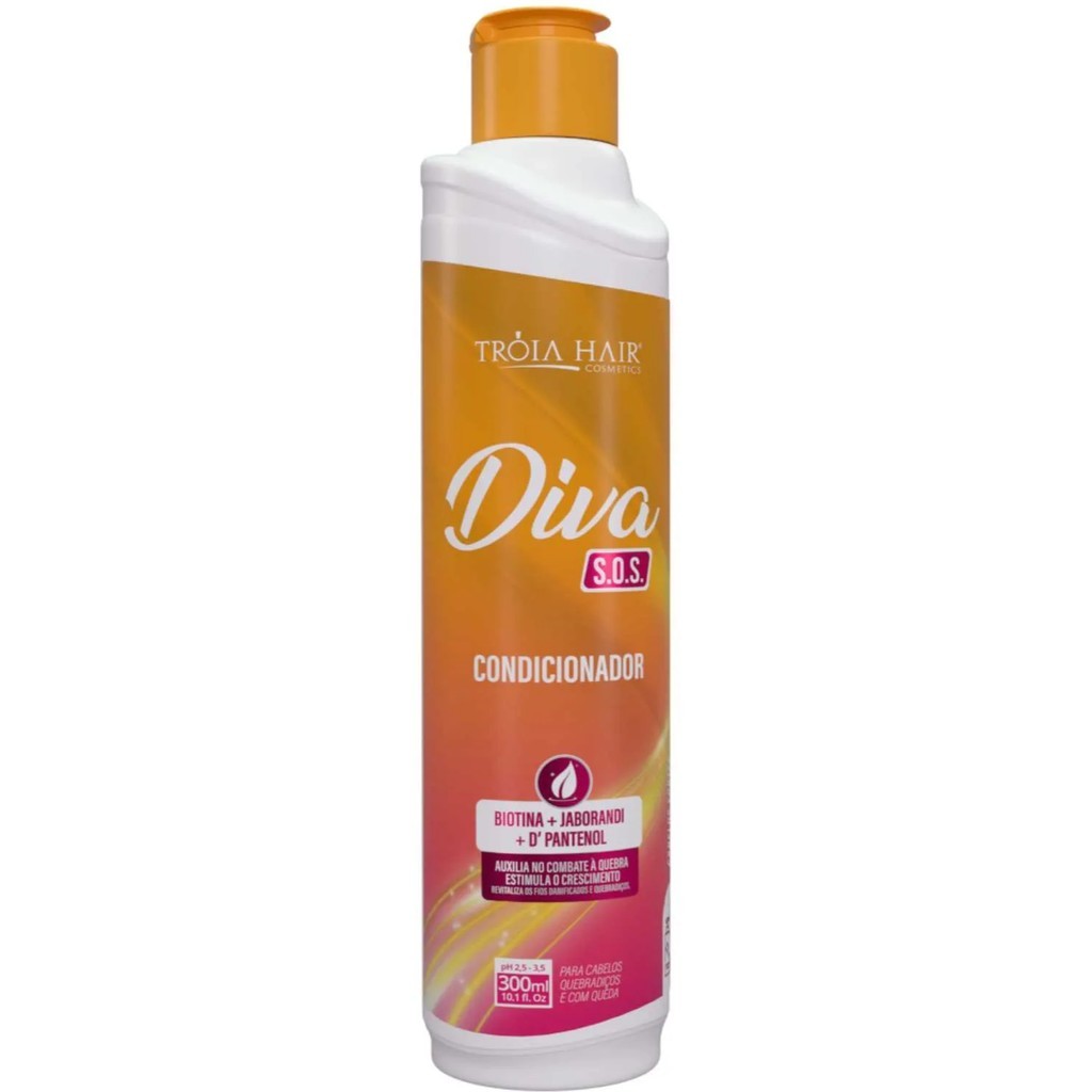 Condicionador cabelo Crescimento Saudável e Fortalecimento s.o.s Diva com Biotina e Jaborandi para Fios Fortes