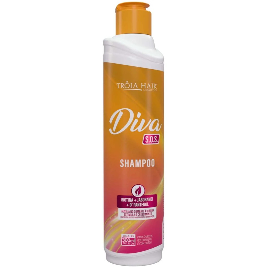 Shampoo cabelo Crescimento Capilar e Fortalecimento S.O.S Diva com Biotina e Jaborandi Antiqueda