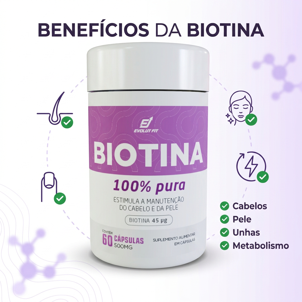 Suplemento Biotina 45mcg Premium - Fortalecimento de Unhas e Antiqueda