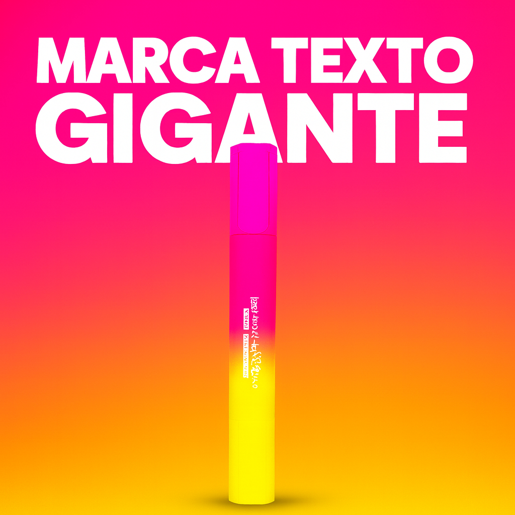 Marca Texto Gigante Com Cheiro Ponta Dupla Infinity BRW Rosa (Chiclete) e Amarelo (Maçã)