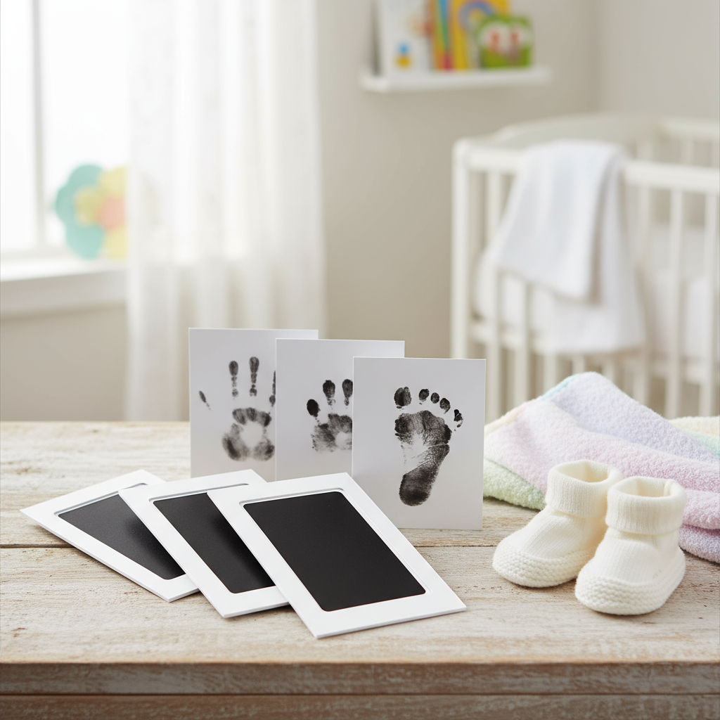 Almofada de tinta sem sujeira para bebês e pets | Kit de lembrança de mão e pé sem necessidade de lavagem | Materiais