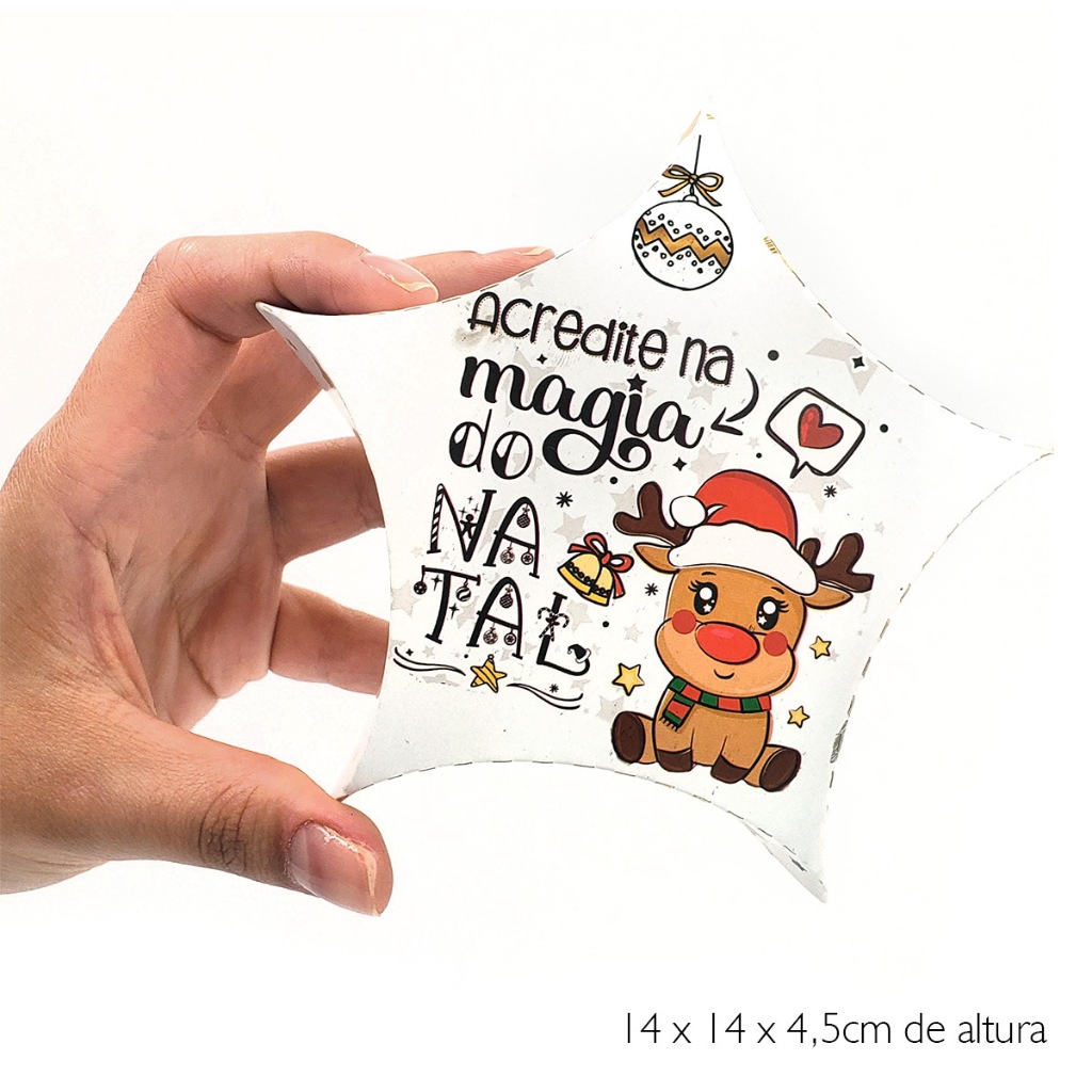 15 Caixa estrela - Especial Natal - Para lembrancinhas, Bijus, Pão de mel, Brownie, Palha Italiana, Bombons.