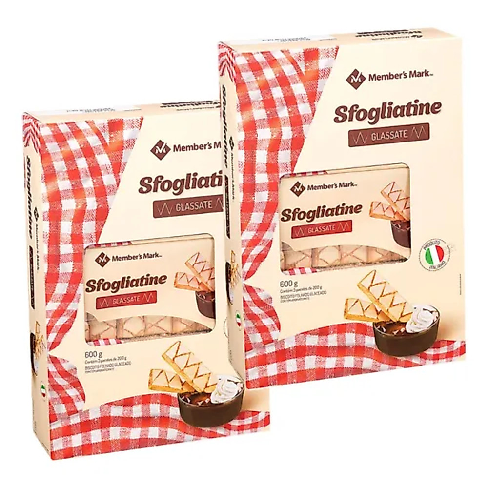 Kit 2 Caixas Bolacha Sfogliatine Glassate Italiano Members Mark 600g – Folhado Gourmet Importado