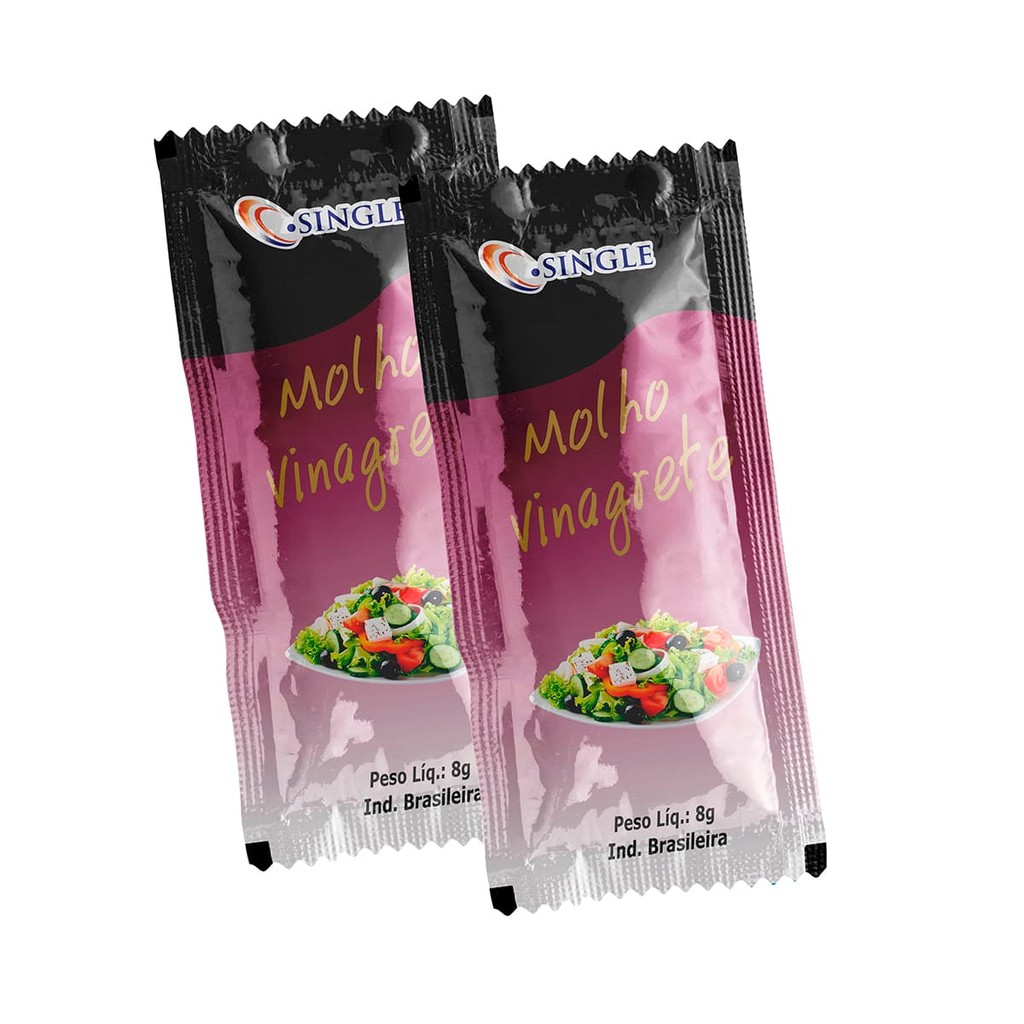 Molho Vinagrete Sachê -  Cx com 200 un - Single - Sache de Molho  tipo Italiano p/ Saladas - Saches