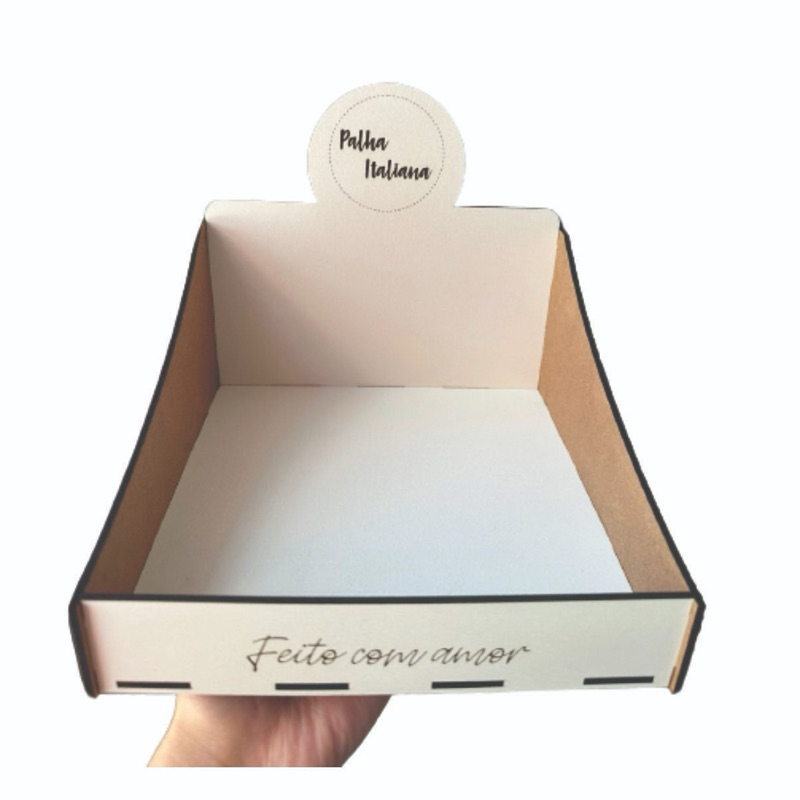 Expositor para Palha Italiana em Mdf 3mm Branco 20x20x18cm