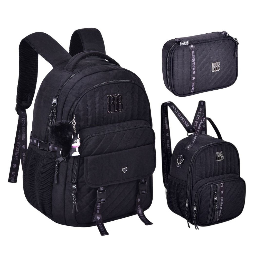 Kit Mochila De Costas e Lancheira Rebecca Bonbon Crinkle RB24516 RB24523