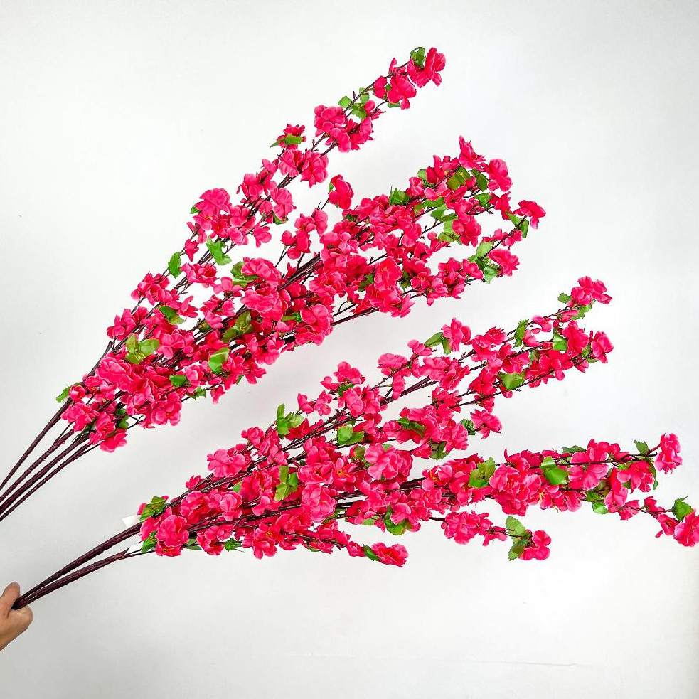 10 A 40 Flores Artificiais Ramo De Cerejeira, Flor Galho Grande 120cm Decoração Festas - A-63 ROSA PINK