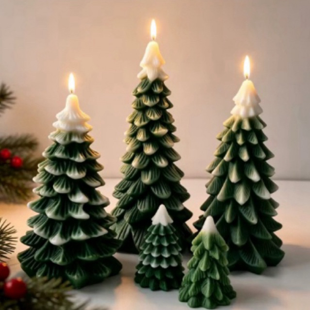 Vela Aromática Árvore de Natal Mini - Decorativa 6cm– Unidade ou Kit com 3