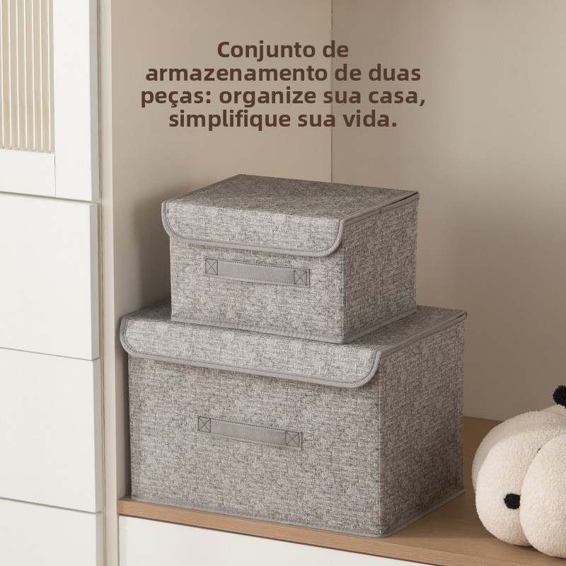 Caixa de armazenamento dobrável de tecido, feita de tecido não tecido, grande capacidade, à prova de poeira, caixa de ar