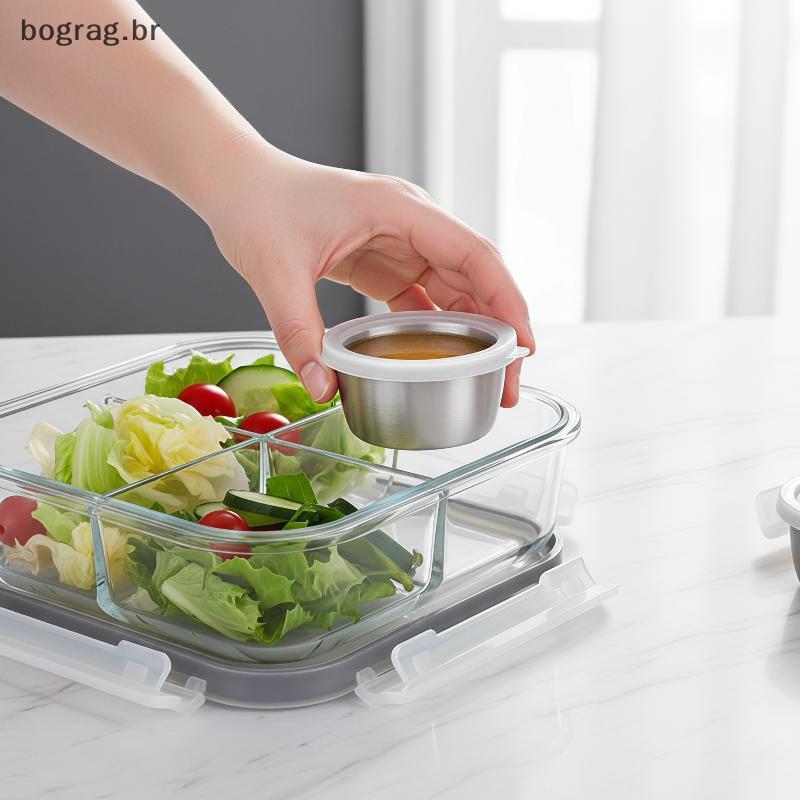 bograg Durável Conjunto De Mini Recipiente De Aço Inoxidável Hermético Caixa De Armazenamento De Qualidade Alimentar Com