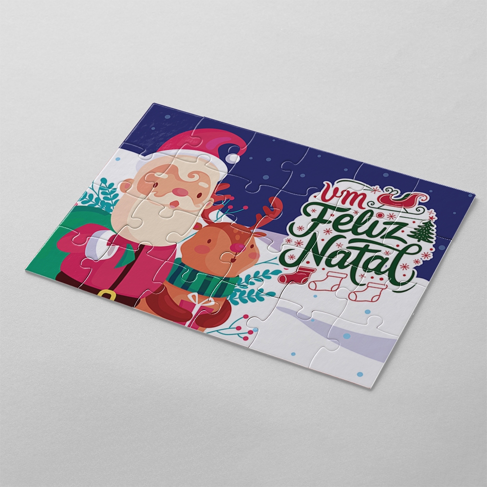 Quebra cabeça Especial de Natal, Natalino, papai noel | 24, 40 e 70pçs | MDF | Sublime fantasia