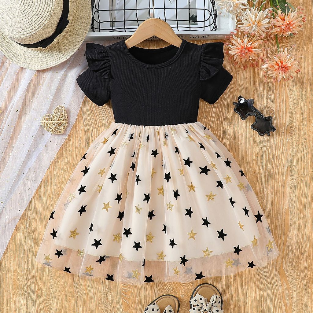 Estoque pronto frete grátis vestido infantil vestido de meninas vestido de verão vestido de verão infantil elegante vers