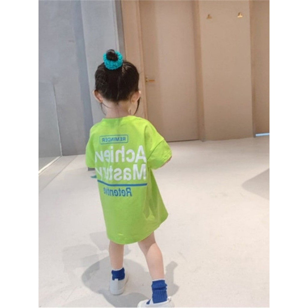 Meninas vestido de manga curta verão estilo fino moda camiseta vestido puro algodão solto bebê Casual pijama vestido ver