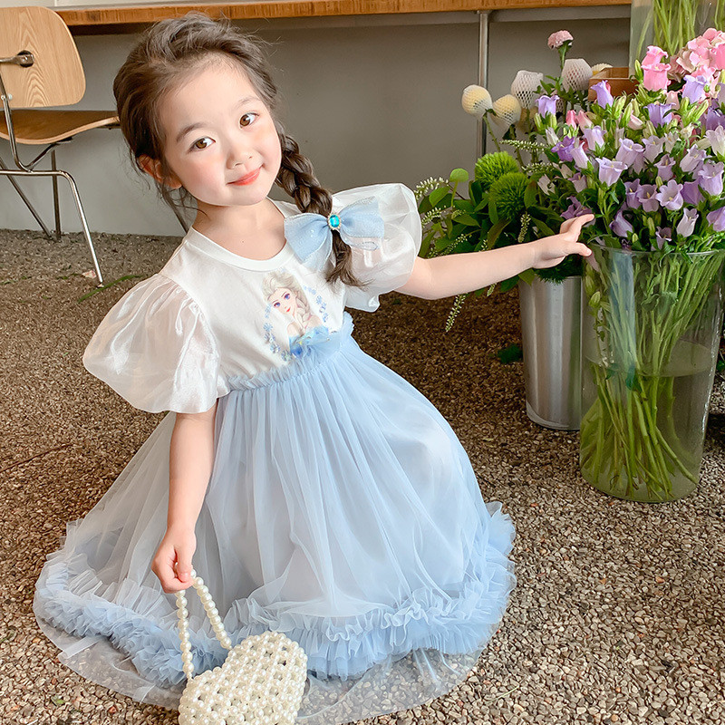 Estoque pronto frete grátis vestido infantil meninas vestido de princesa 2026 novo estilo verão moda bebê vestido de ver